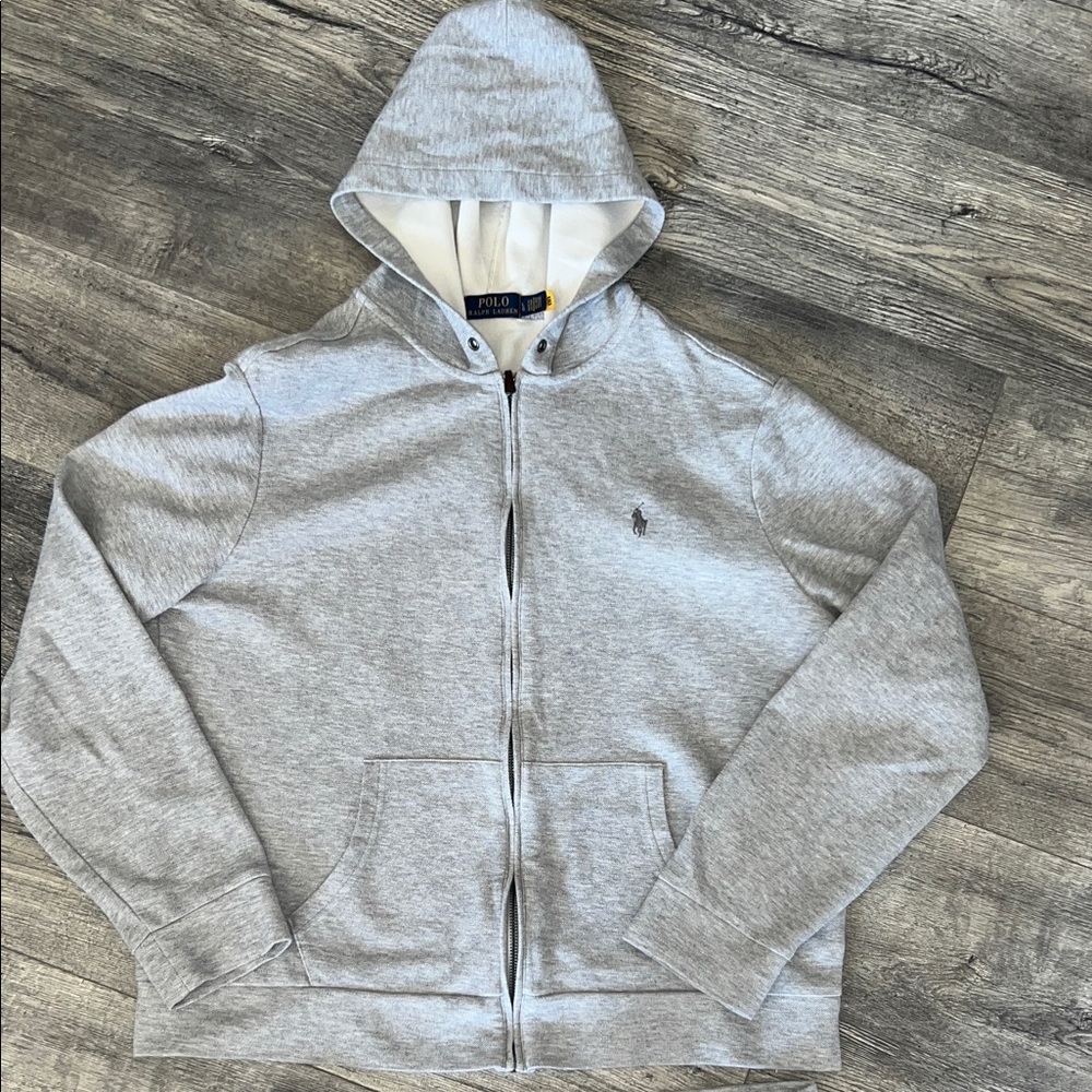 Polo Ralph Lauren Light Gray Sweatsuit, Full-Zip Hoodie and Sweatpants/Joggers